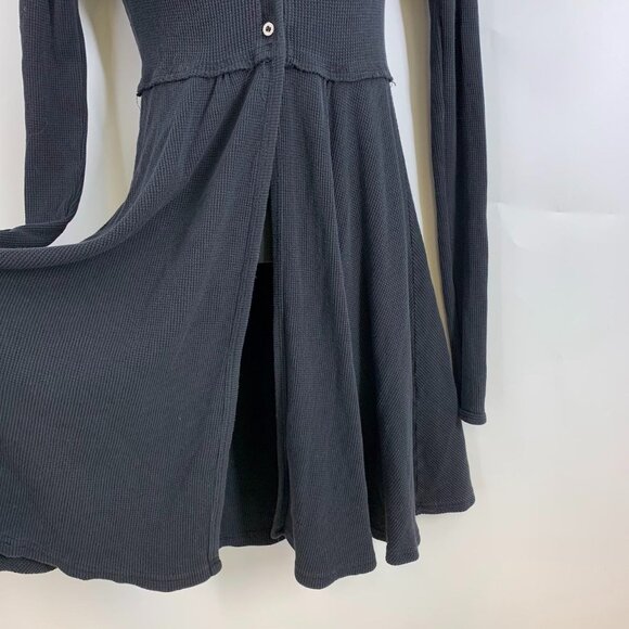 Hard Tail Forever Women's Thermal Long Sleeve Button Up Hooded Dress Size S - Picture 6 of 13